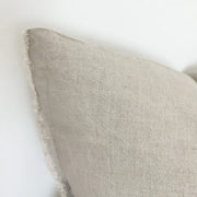 Esmee Linen Cushion Cover with Frayed Edge in Natural Beige