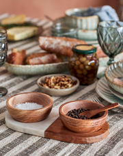 Izak Salt & Pepper Bowls, in  Acacia Wood