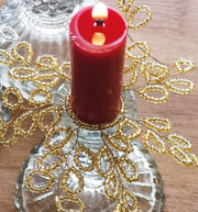 Beaded Snowflake Candle Decoration