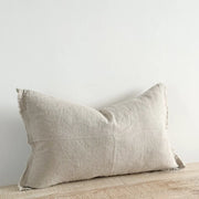 Esmee Linen Cushion Cover with Frayed Edge in Natural Beige