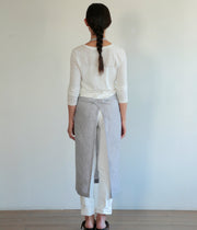 Linen Full Apron, Grey & White Stripe