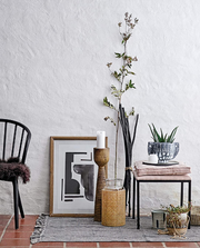 Tall Hand Carved Mango Wood Pillar