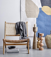 Tall Hand Carved Mango Wood Pillar