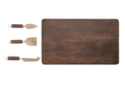 Acacia Wood Cheese/Cutting Board with Marble Cheese Knives