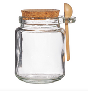 Small jar with a cork lid and spoon