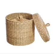 Seagrass Baskets With Lid - Set Of 2