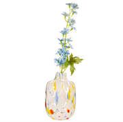 Small Multicoloured Speckled Glass Vase