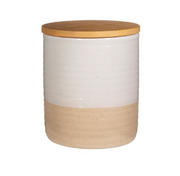 Rustic White Half Glazed Canister