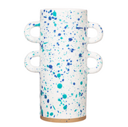 Turquoise And Blue Splatterware Large Vase