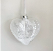 Feather filled Glass Heart