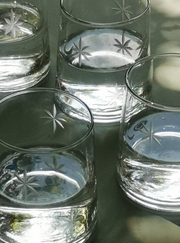 Tumbler Glass Etched Stars