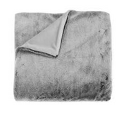 Tipped faux fur throw charcoal