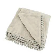 Cashmere touch fleece throw linen