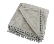 Cashmere touch fleece throw grey