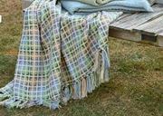 Kielder Throw in Olive and Cornflower