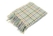 Kielder Throw in Olive and Cornflower