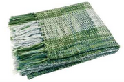 Tweed Check Throw in Olive