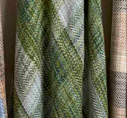 Tweed Check Throw in Olive