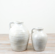 White Cement Textured Jug Vase