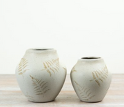 Brown Fern Ceramic Vase