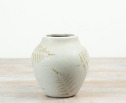 Brown Fern Ceramic Vase