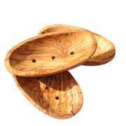 Smooth Wooden Oval Soap Dish