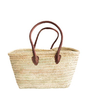 Moroccan Basket with Leather Handles