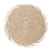 Round Hand-Woven Natural Seagrass Placemat, Natural