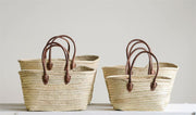 Moroccan Basket with leather handles